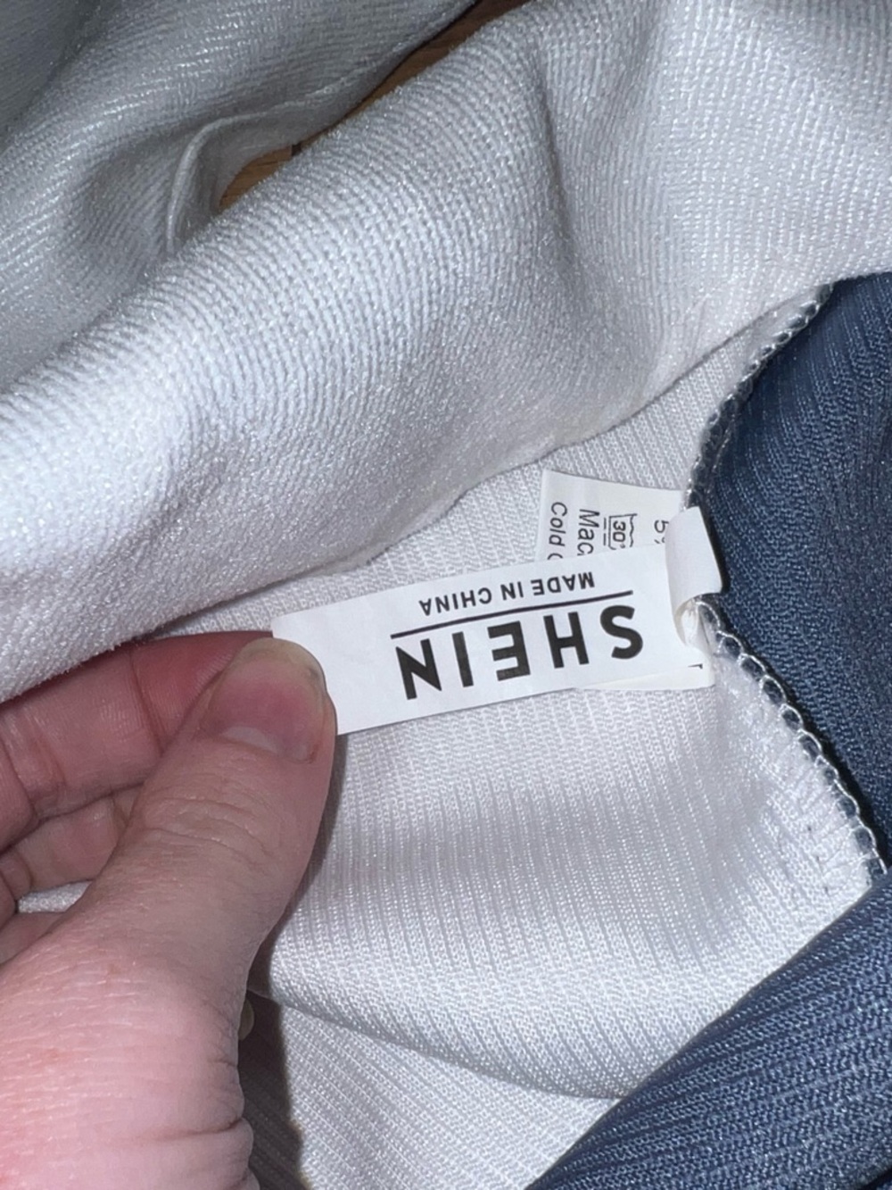 SHEIN White and Navy Colorblock Shacket - Picture 3 of 6